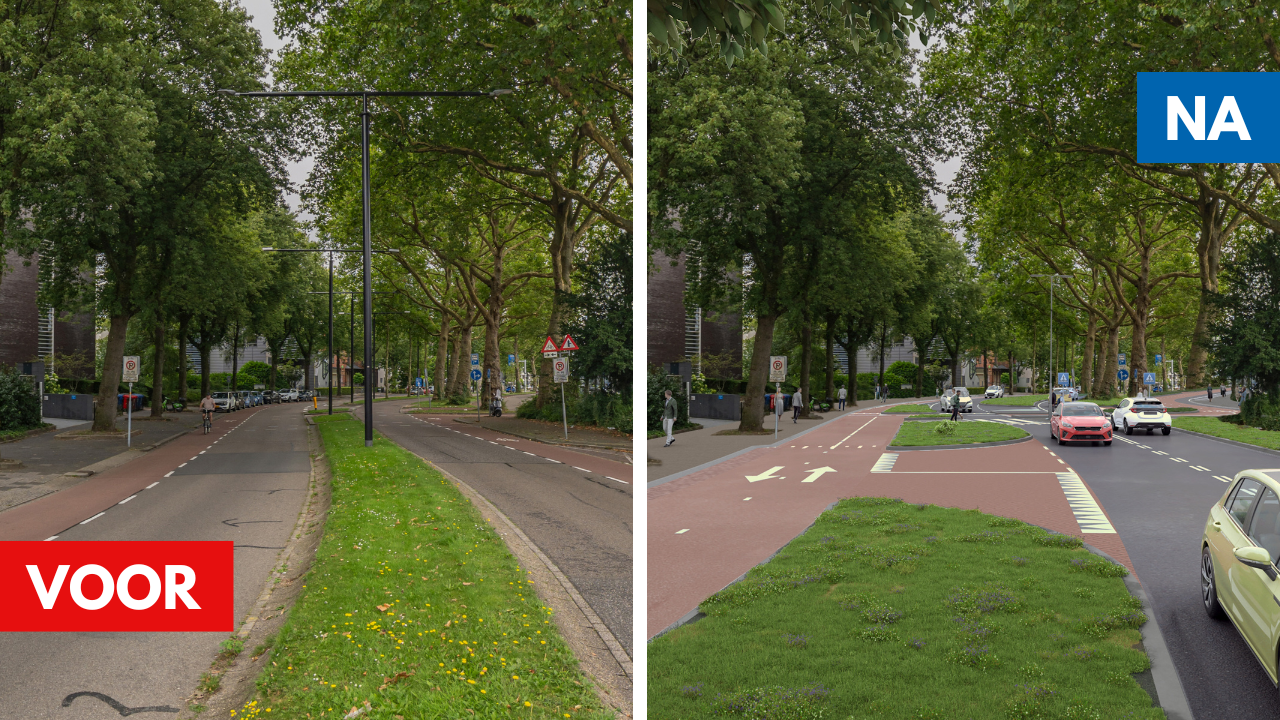 Voor en na - herinrichting Burgemeester de Raadtsingel