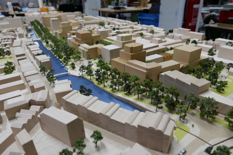 Maquette van de nieuwe Spuiboulevard 