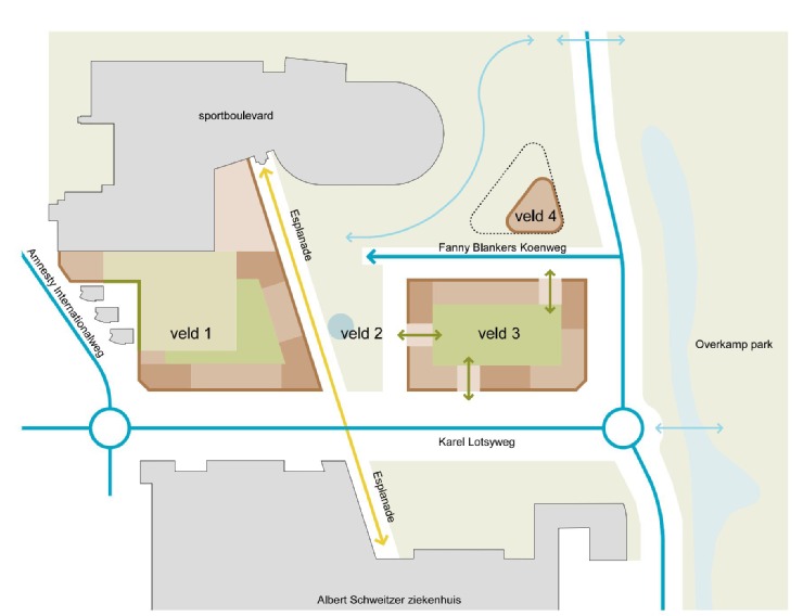 Plattegrond van woonwijk Middenzone Gezondheidspark