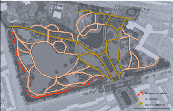 Plattegrond Weizigt voetpaden fietspaden hondenpaden