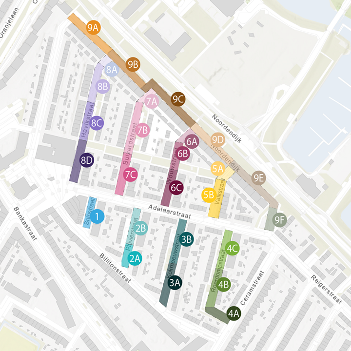 Adelaarstraat en omgeving werkzaamheden fases