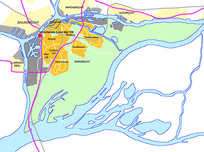 kaartje ligging Tankstation Laan der VN