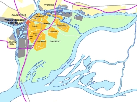 kaartje ligging Weeskinderendijk-Laan der VN