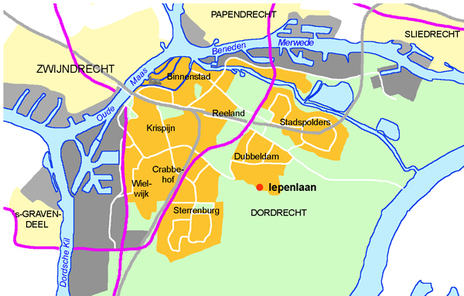 kaartje ligging Iepenlaan