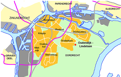 kaartje ligging Oudendijk - Lindelaan