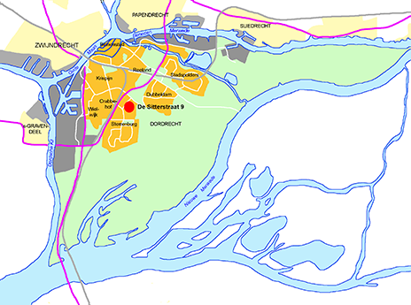 kaartje ligging Sitterstraat
