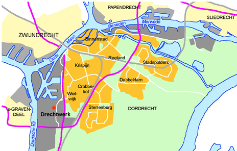 kaartje ligging Drechtwerk
