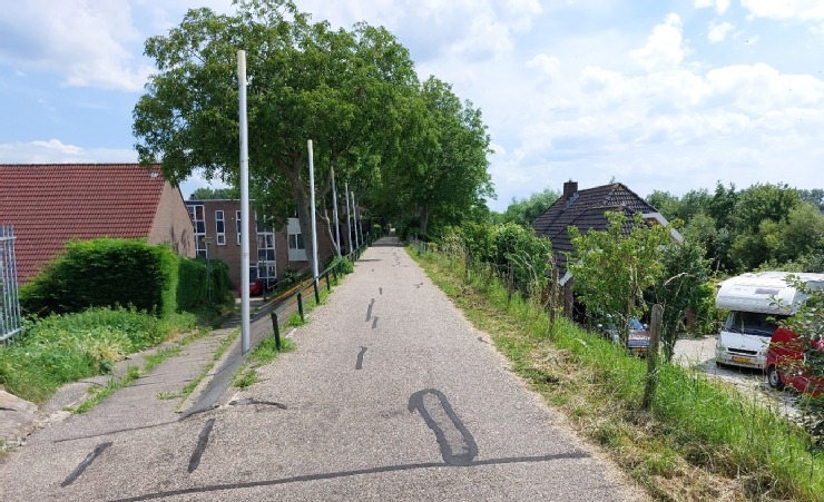 fietspad Noordendijk huidige indeling