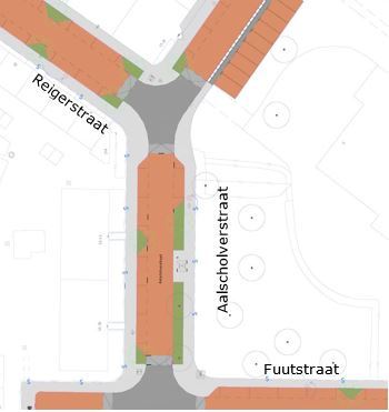 Figuur 5 aansluiting Reigerstraat met Aalscholverstraat